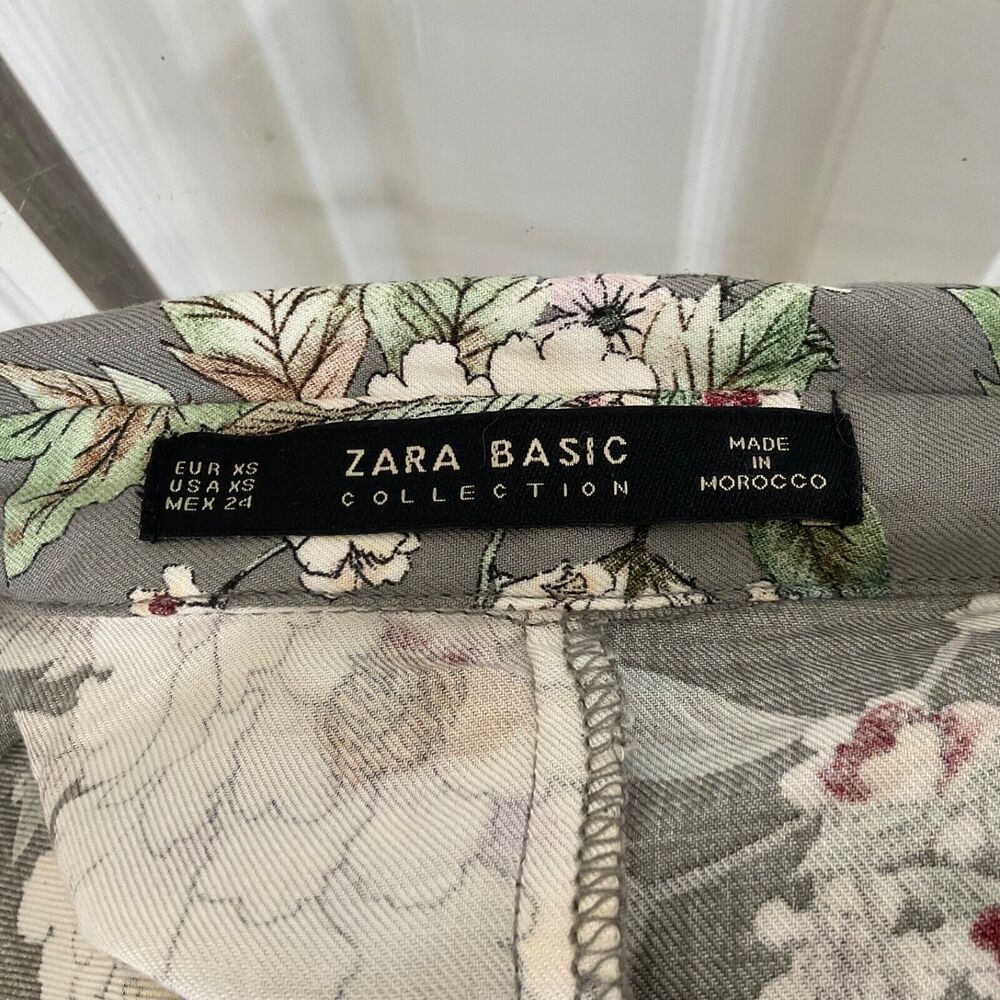 NWT Zara Women’s size XS Maxi  Dress Belted Button Up Gray/white - Picture 14 of 14